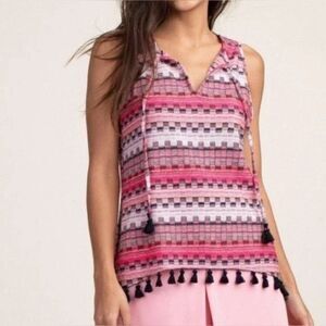 TRINA TURK Alphelia sleeveless tassled tank tunic M